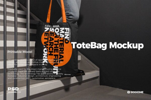 3903 时尚文创手提袋帆布袋帆布包PSD样机 ToteBag Mockup@GOOODME.COM