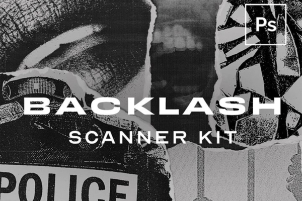 3964 黑白复古褶皱贴纸撕纸素材包 BACKLASH – SCANNER FX KIT @GOOODME.COM