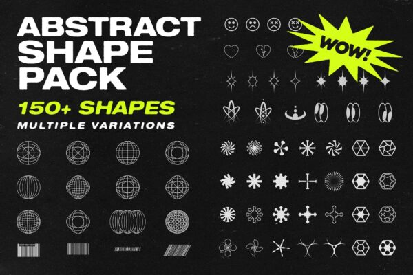 3975 150款潮流街头艺术创意抽象几何图形icon图标ai设计素材源文件 Mad Supply – Abstract Shape Pack@GOOODME.COM