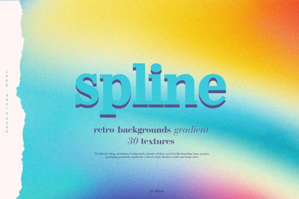 3989 30款高清多彩柔和渐变平面设计背景纹理JPG图片素材 SPLINE Gradient Textures@GOOODME.COM