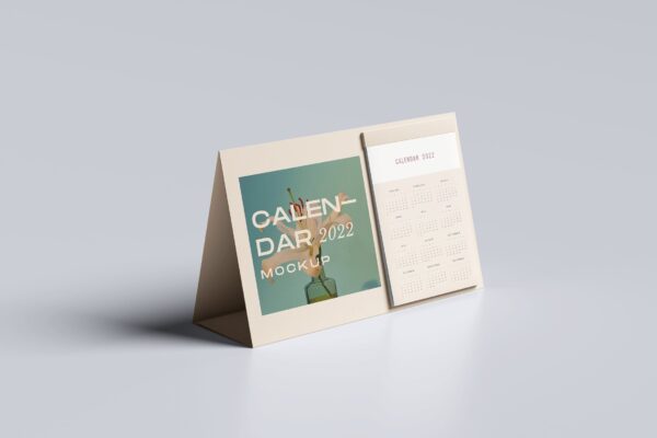 4216 4款桌面日历翻页台历设计PS样机Desk Calendar Mockup@GOOODME.COM