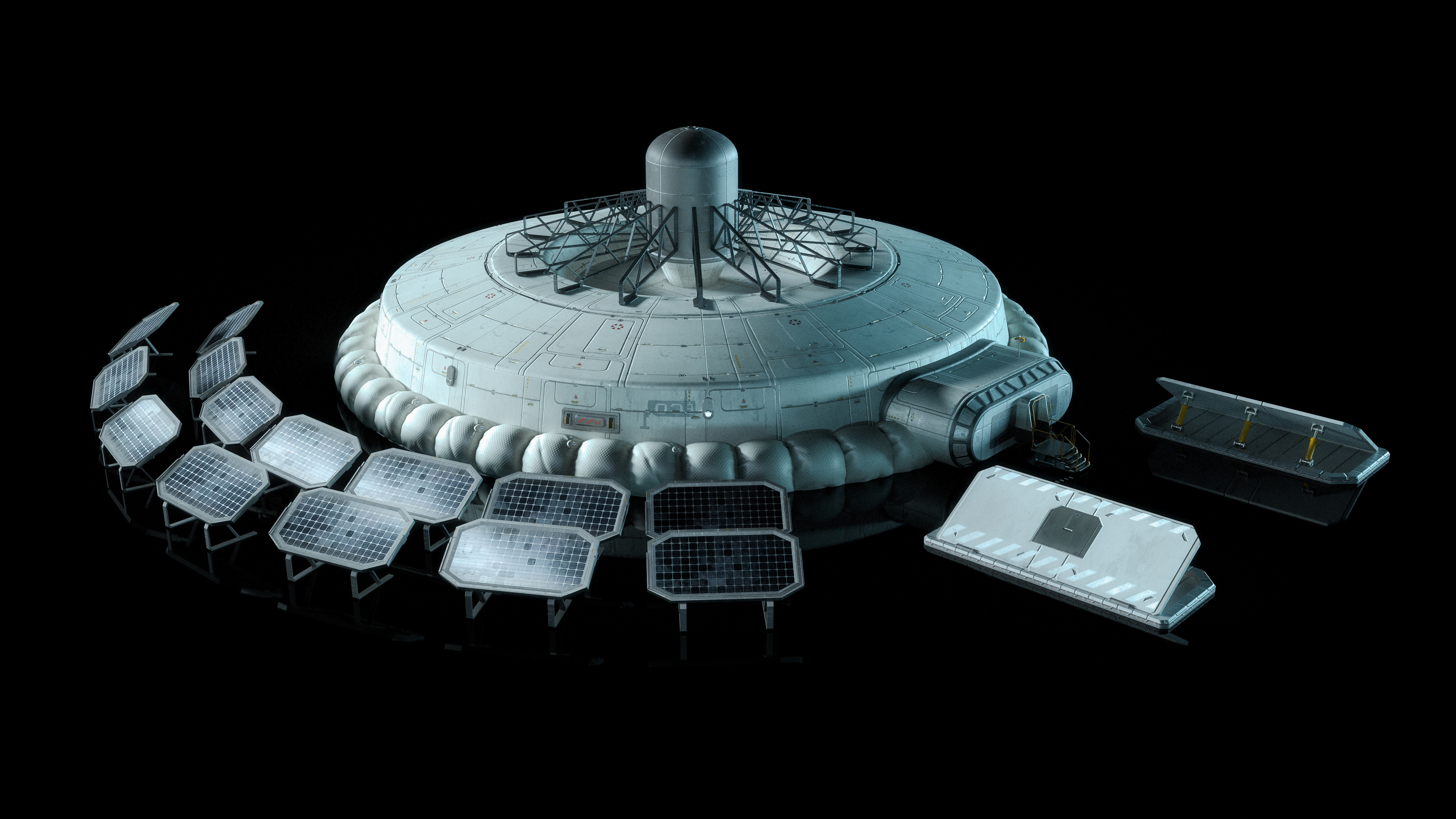 4425 3D模型-Kitbash3D月球基地模型太空基地设备指挥总部模型合集 –Lunar Base