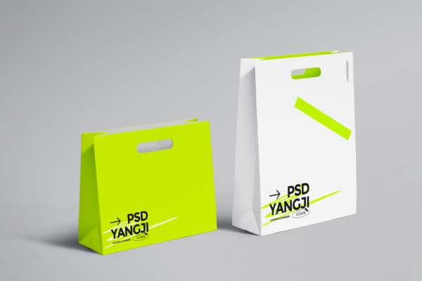 4493 可商用购物手提袋纸袋包装设计PSD样机@GOOODME.COM