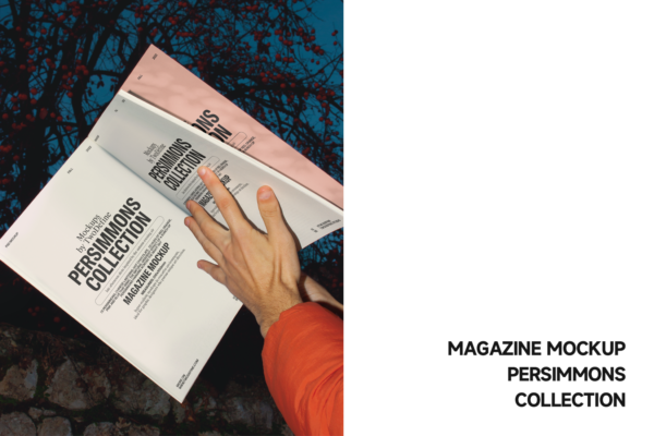 4511 手持书籍杂志翻页PS样机 Magazine Mockup – Persimmons Collection@GOOODME.COM