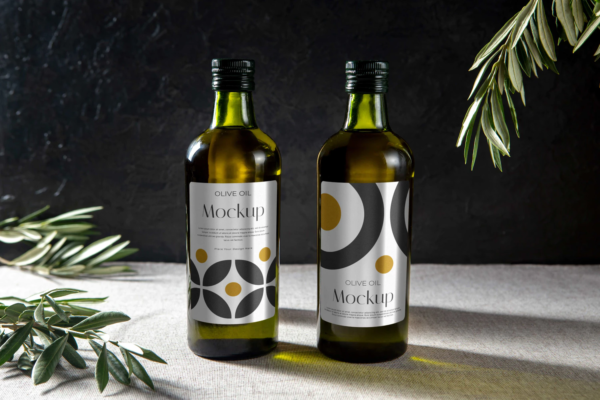 4533 10款植物橄榄油调味油玻璃瓶包装设计PS样机 Olive oil bottle mock-up set@GOOODME.COM