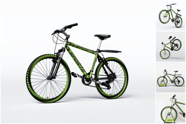 4804 5款质感自行车赛车单车车身设计PS样机 Mountain Bike Mockup@GOOODME.COM