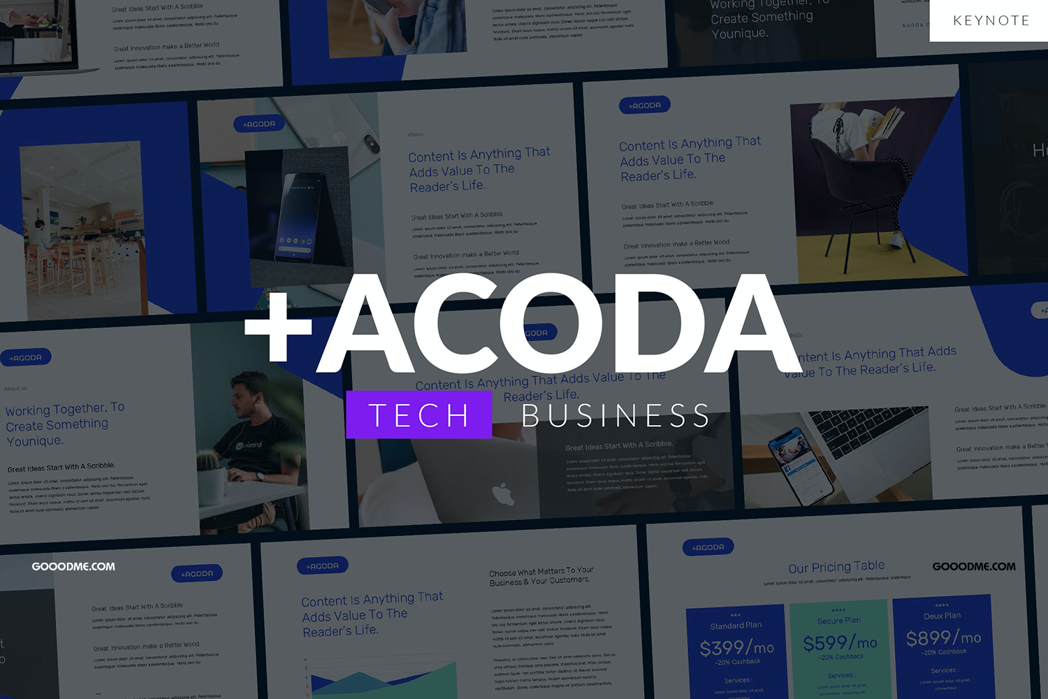 29 科技业务Keynote幻灯片演示模板 ACODA – Tech Business Keynote Template