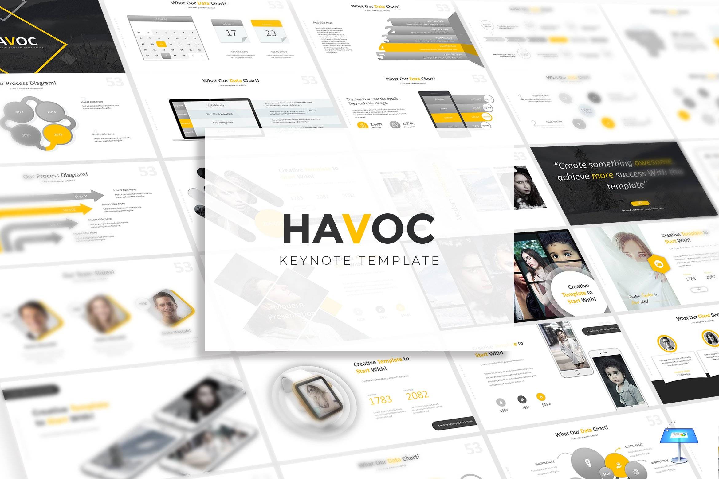 2923 多用途商业计划品牌提案作品集keynote模版 Havoc – Keynote Template