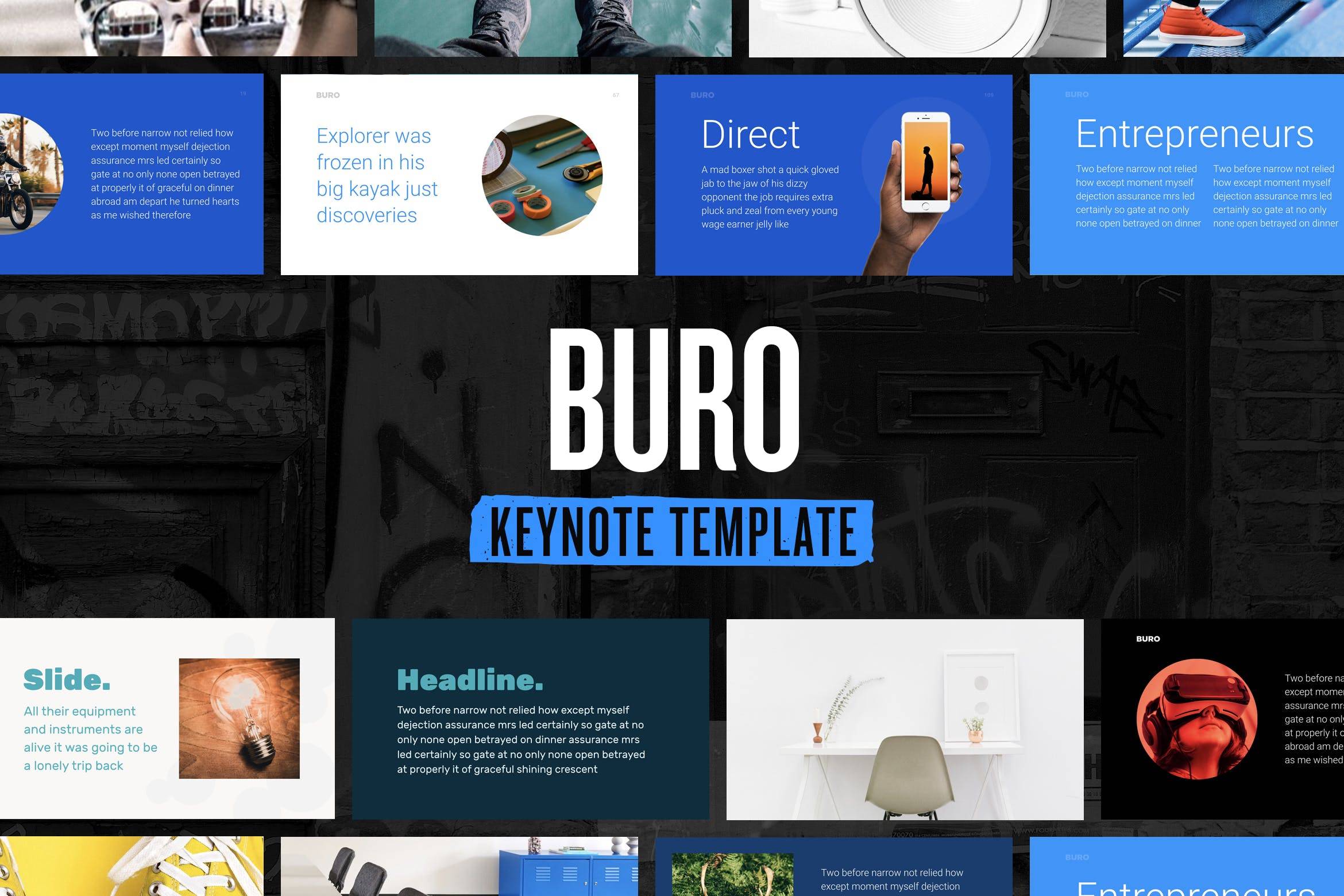 2933 商业广告活动品牌展示主题演讲keynote模版 Buro — Keynote Presentation Template