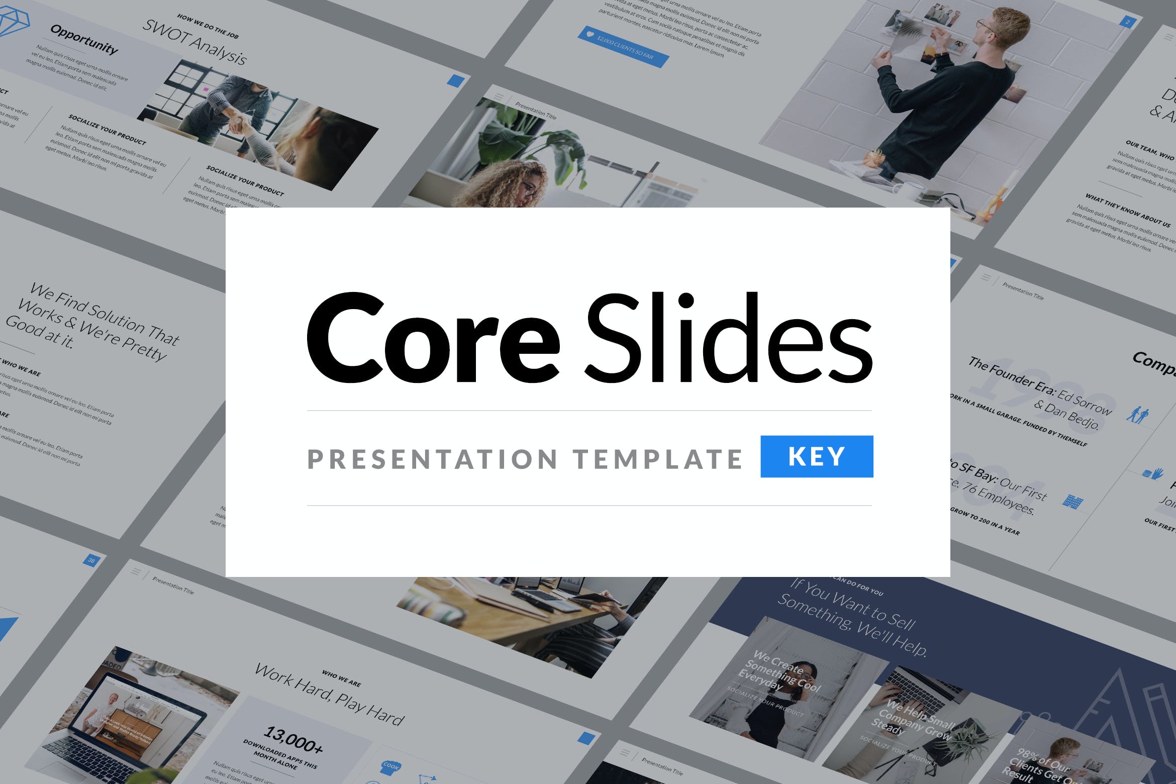 2931 时尚简洁商务数据可视化keynote模版 Core Slides – Simple Presentation Template