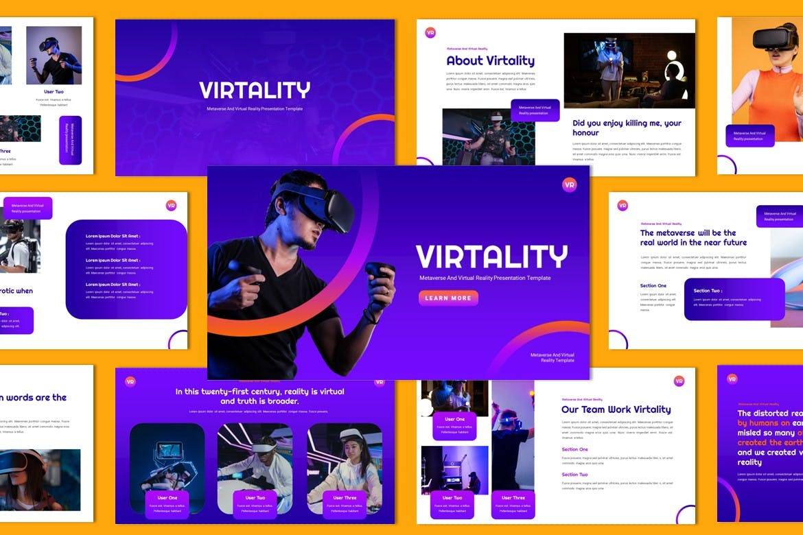 3074 未来科技VR元宇宙虚拟现实演讲Keynote模板 Metaverse and Virtual Reality Keynote Template