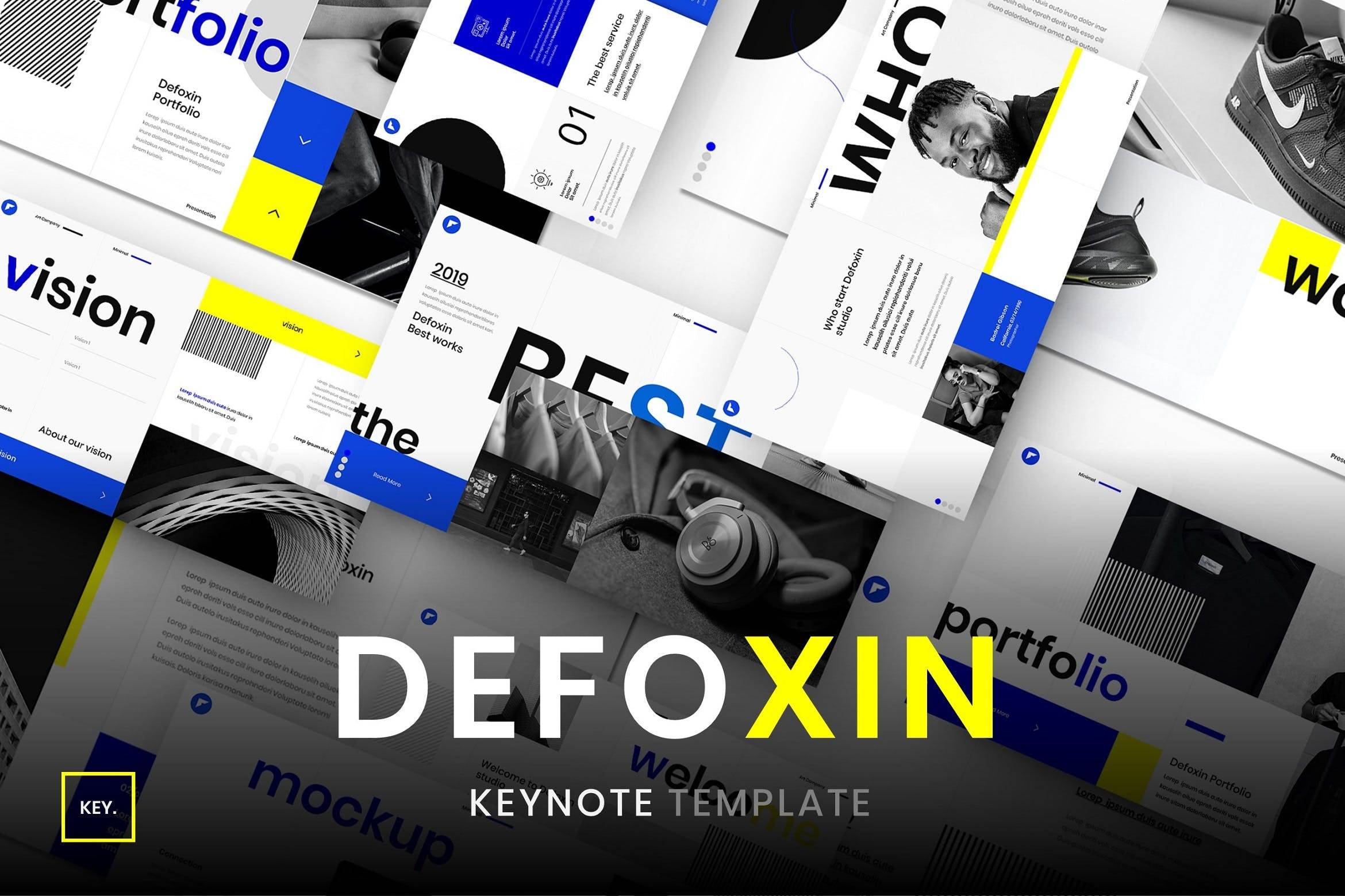 3075 创意机构公司业务简介个人摄影宣传作品集Keynote模板 Defoxin – Business Keynote Template