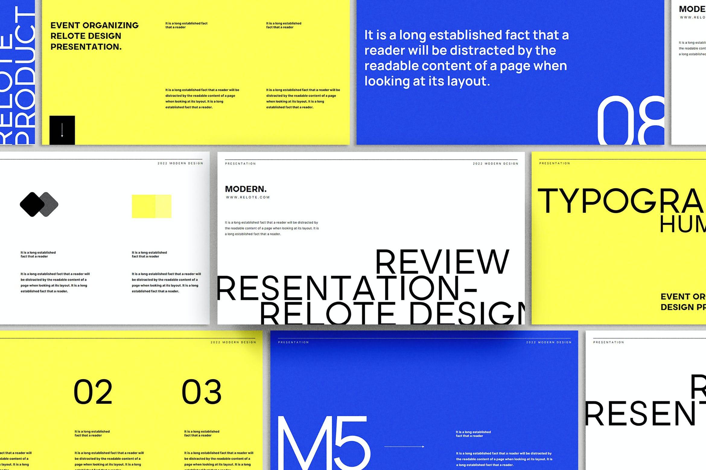 3163 纯文字排版多用途幻灯片演讲Keynote模板 Relote – Brand Guideline Keynote Template