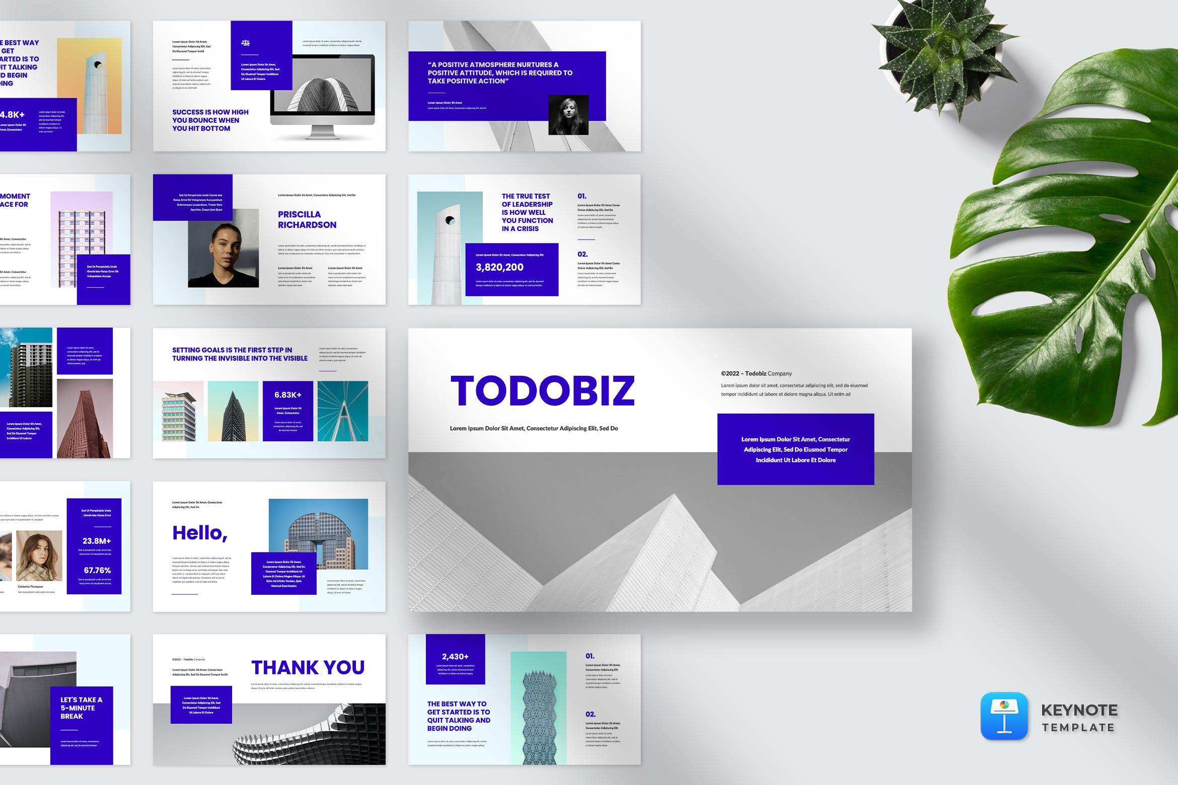 3399 现代简约多用途建筑设计电子商务工作室个人作品集Keynote模板 TODOBIZ – Multipurpose Keynote Template