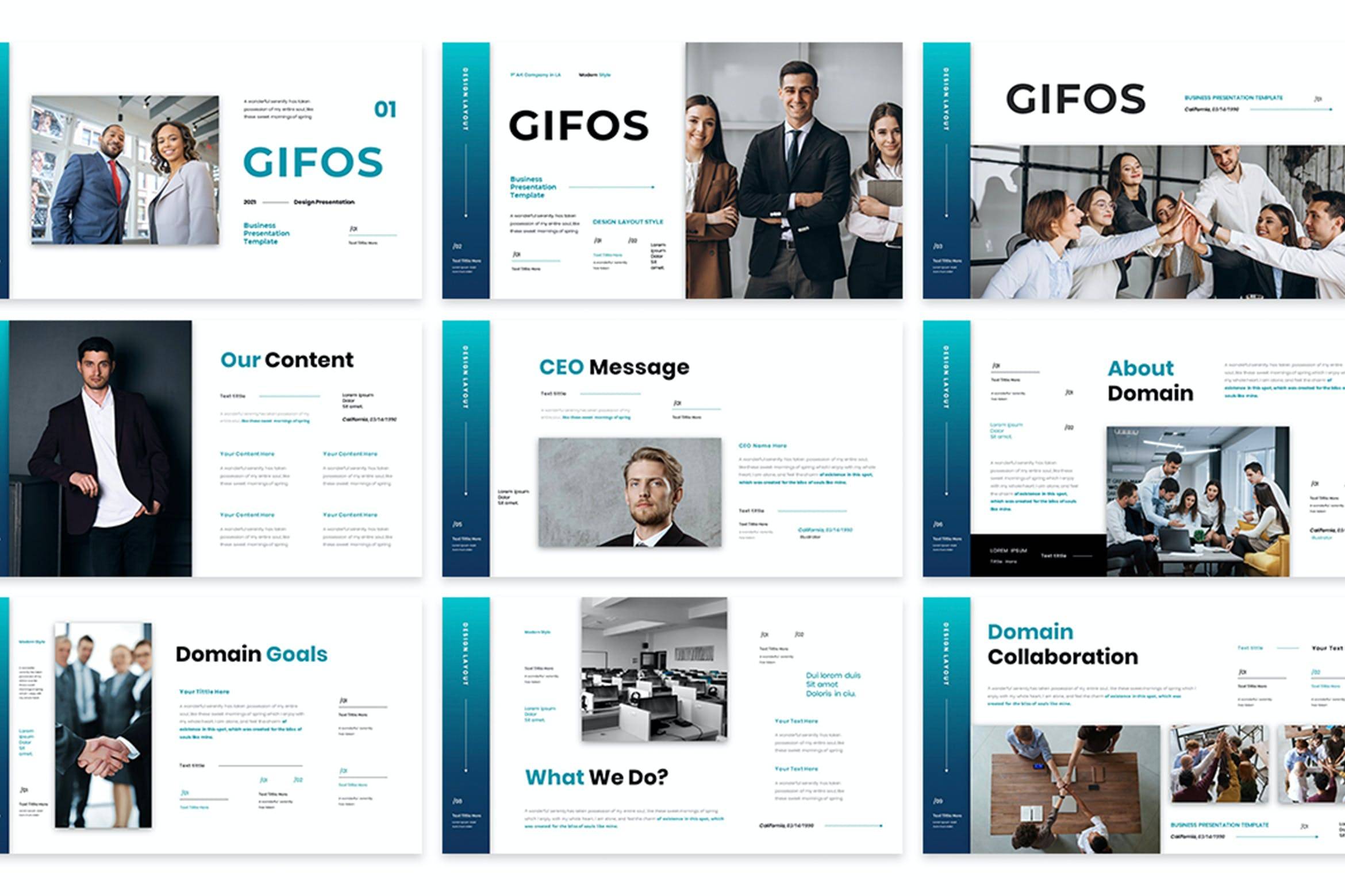 3408 商业业务公司介绍年终总结商务Keynote模板 Gifos – Business Presentation Keynote Template
