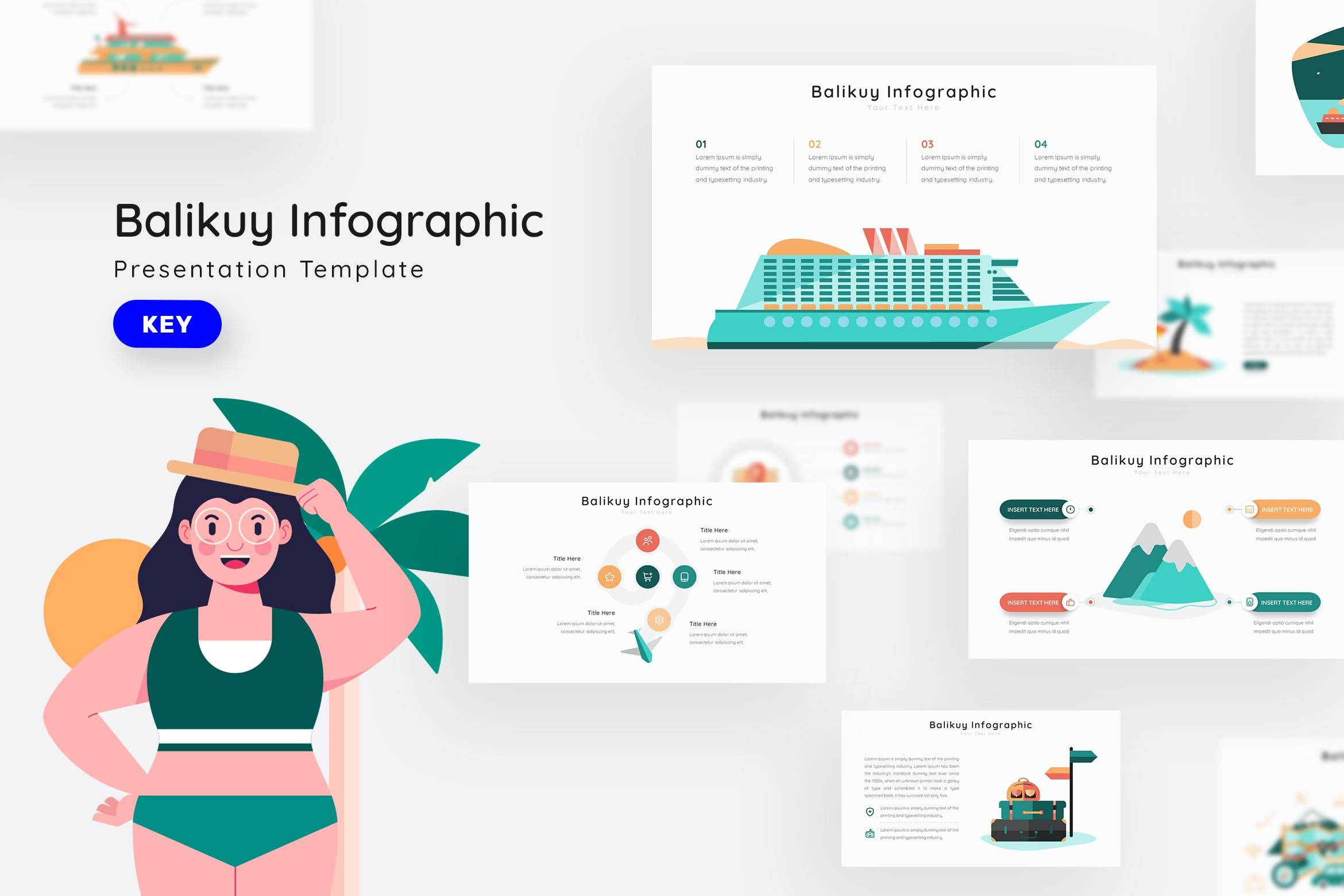3677 卡通旅游旅行项目分析商业计划报告Keynote模板 Balikuy Infographic – Keynote Template
