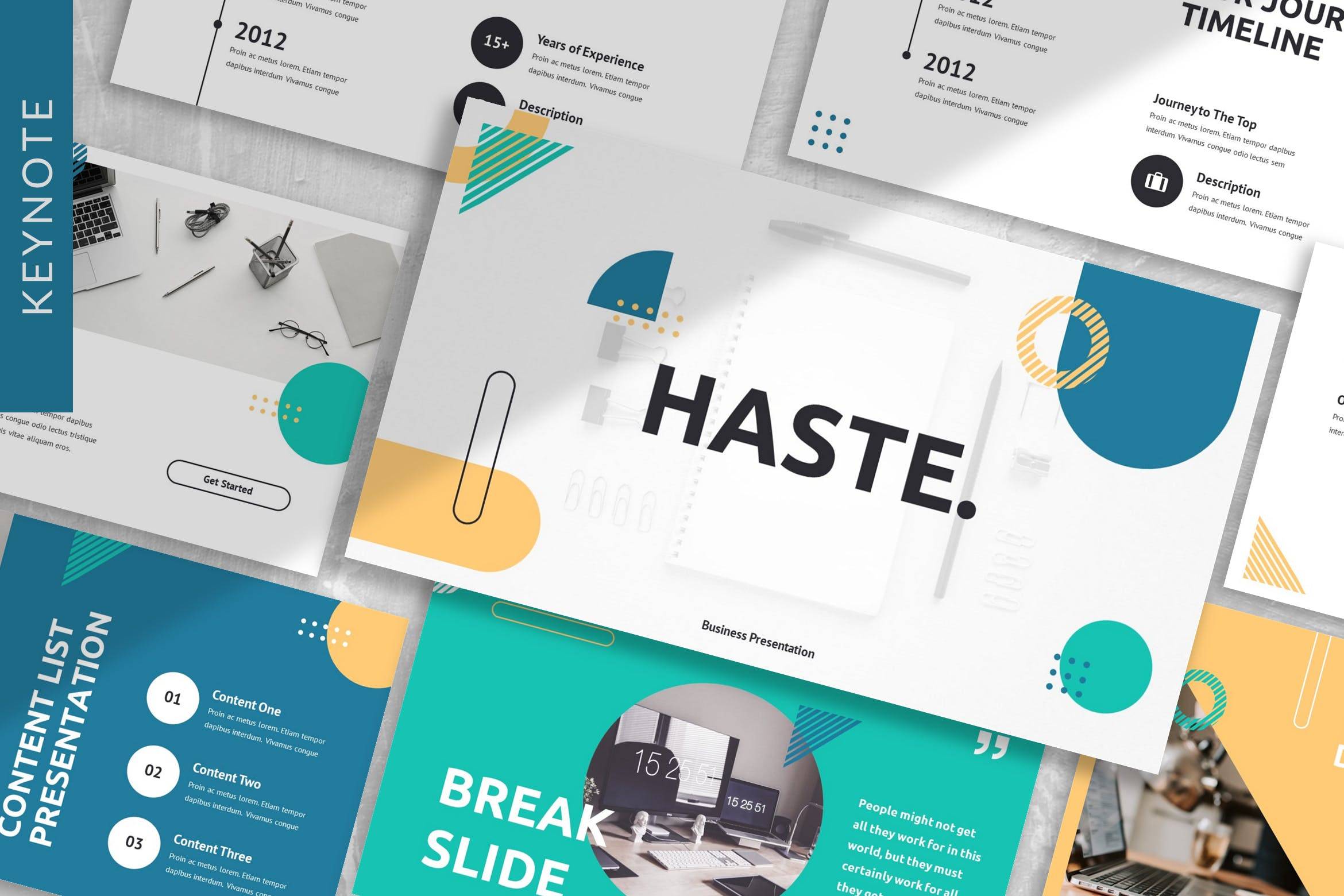 3655 简约几何商业业务展示Keynote模版 Haste – Business Keynote Template