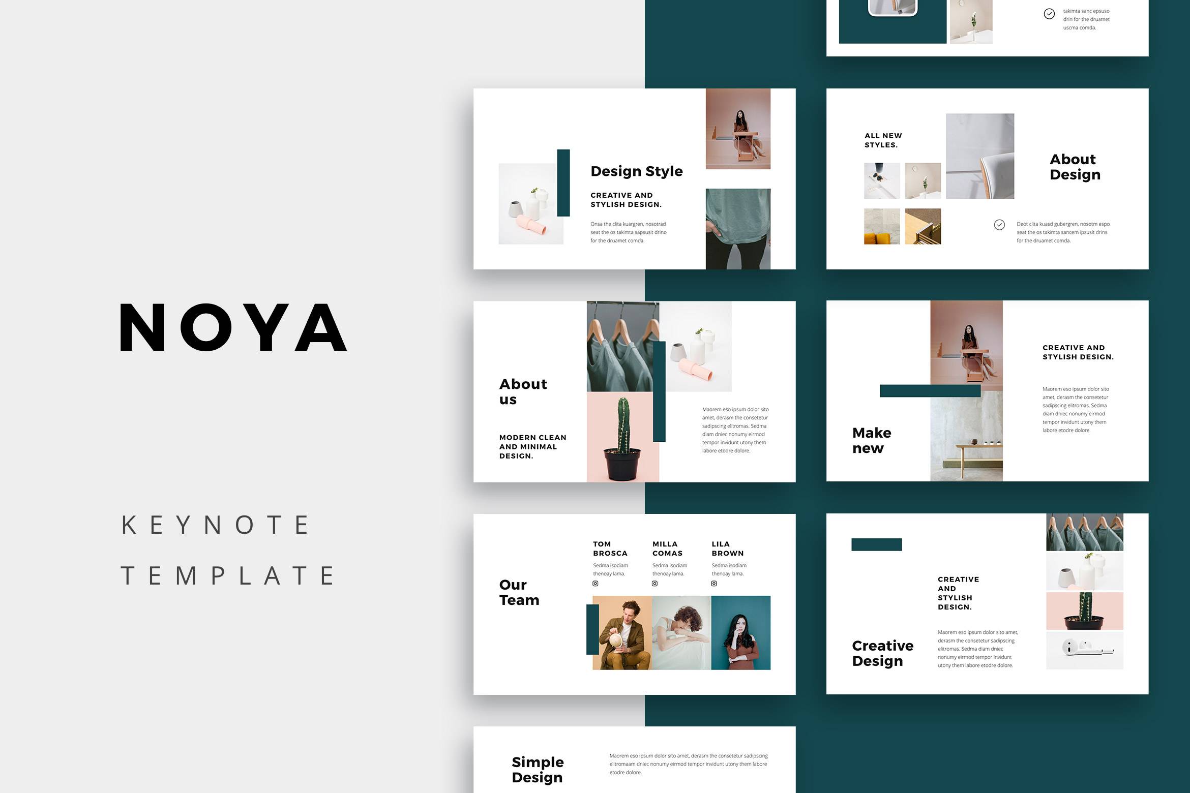 3816 建筑通用摄影装修设计作品集Keynote模板 NOYA – Modern Keynote Template