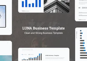 3826 高级摄影建筑设计作品集展示信息图表数据统计报告PPT+Keynote模板 Luna Business Company Theme