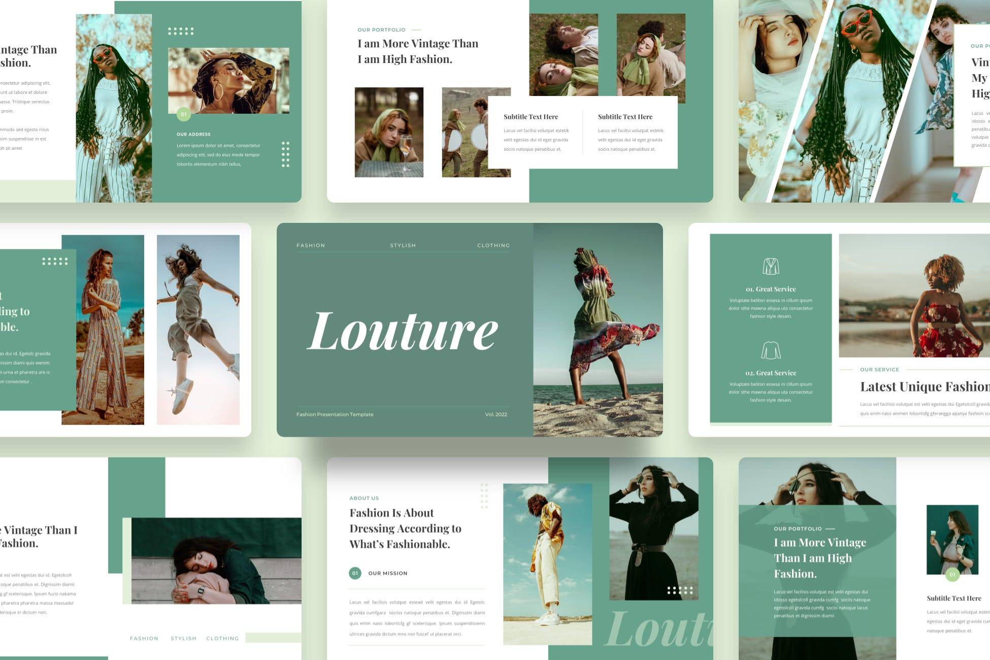 4030 清新时尚旅行旅游旅拍主题演讲Keynote模板 Louture – Fashion Keynote@GOOODME.COM