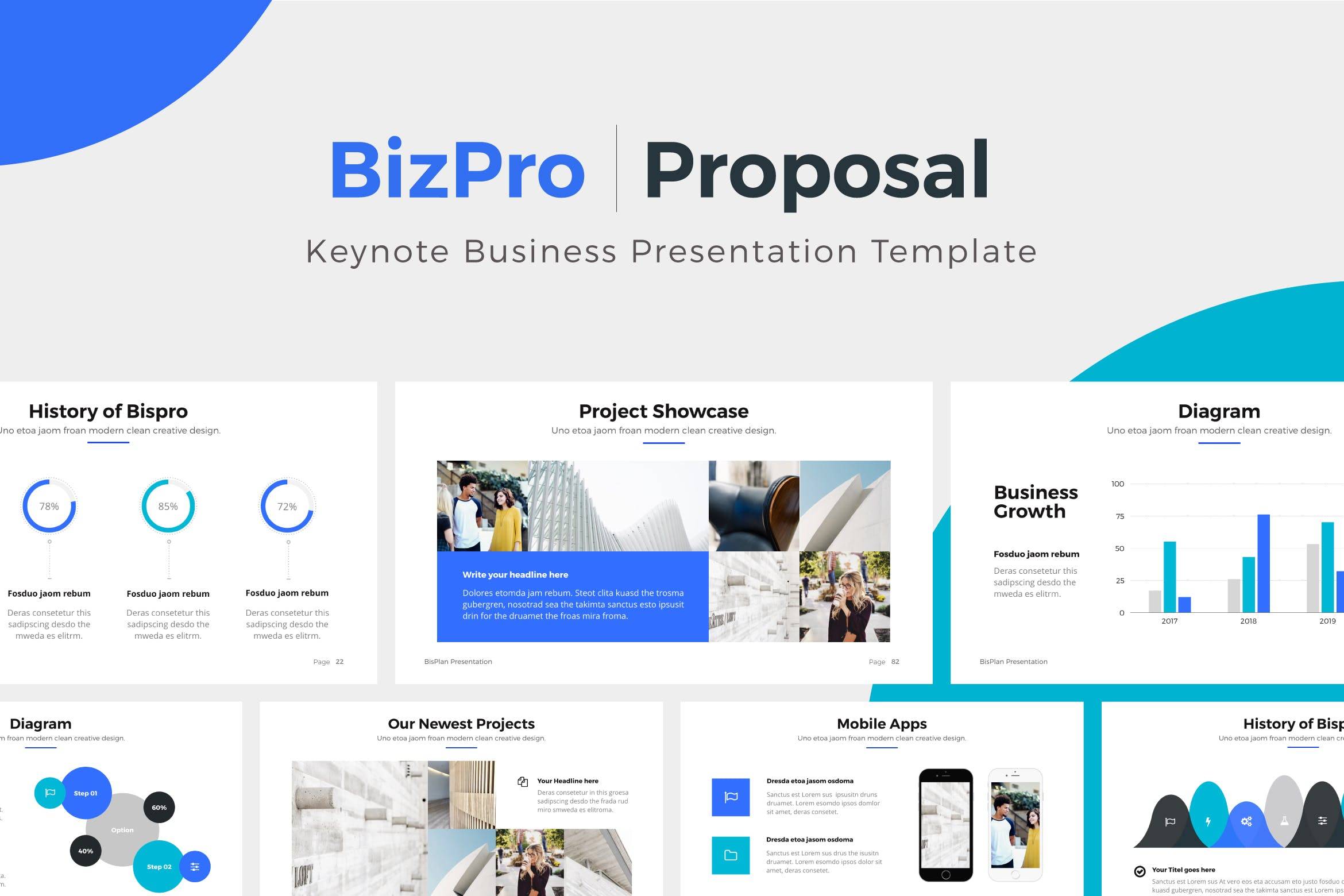 4075 简洁项目统计年终总结汇报分析Keynote模板 BizPro Proposal Keynote Template Presentation@GOOODME.COM