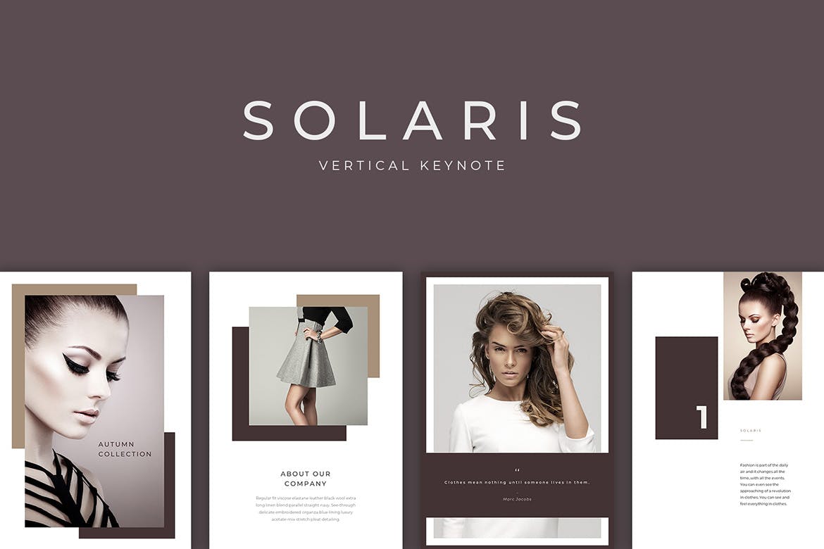 4100 竖版时尚医美行业分析市场报告Keynote模板 Solaris Vertical Keynote Print Template@GOOODME.COM