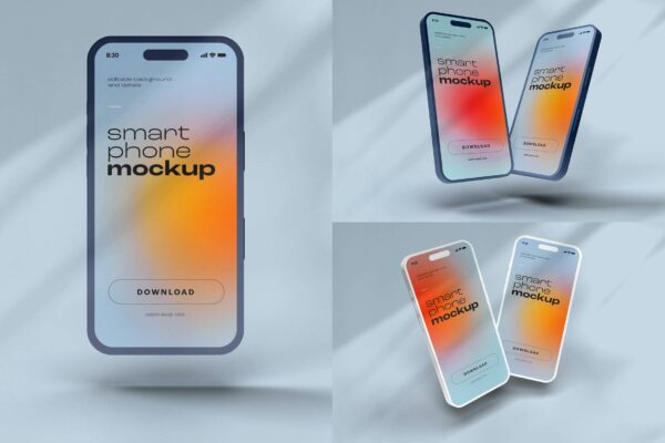 4968 3款苹果14手机屏幕展示APP设计PS样机 iPhone 14 Pro Mockup 1@GOOODME.COM