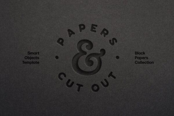5004 深色凹印LOGO特效印刷工艺展示PS样机 Dark Cut Out Paper Mockup@GOOODME.COM