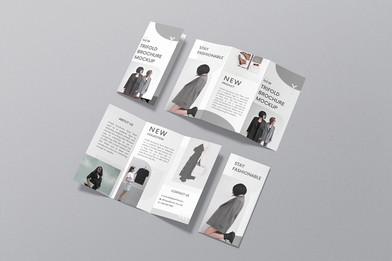 4988 10款高级品牌三折页宣传册设计PS样机 Trifold Brochure Mockup@GOOODME.COM