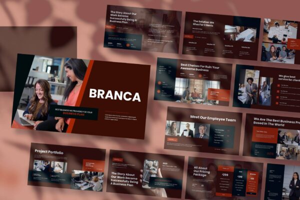 2129 商业商务团队简介绍企业数据总结Keynote模板 Branca – Business Presentation Keynote Template@GOOODME.COM