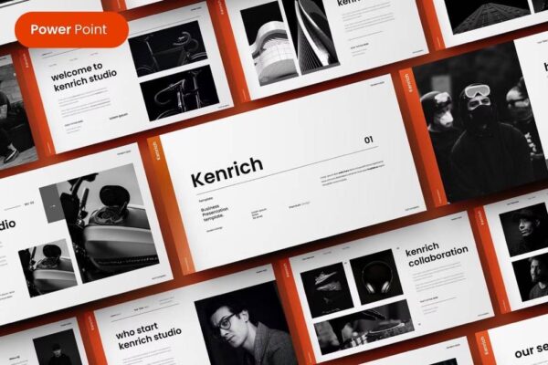 1016 简洁多功能通用论文研究学术报告作品集演示PPT模板 Kenrich – Business PowerPoint Template