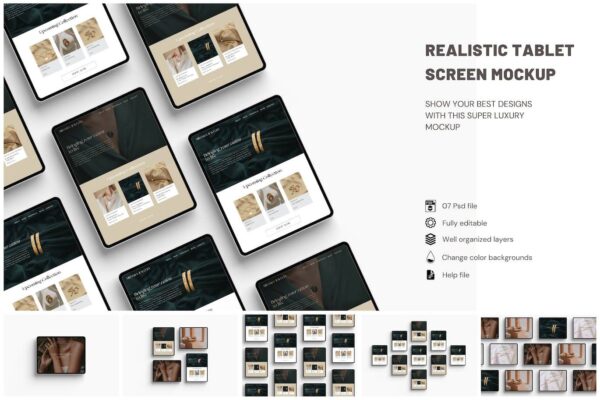 5095 7+iPad Pro平板电脑模型样机屏幕UI展示realistic-tablet-screen-mockup@GOOODME.COM