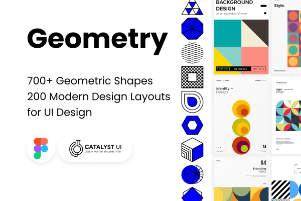 5132 抽象几何形状和平面海报设计模板素材 Geometric Design Elements Bundle@GOOODME.COM