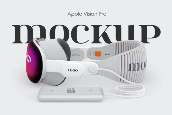 5238 苹果头显设备AR眼镜Apple Vision Pro定制设计展示psd样机素材 Apple Vision Pro Mockup Set@GOOODME.COM