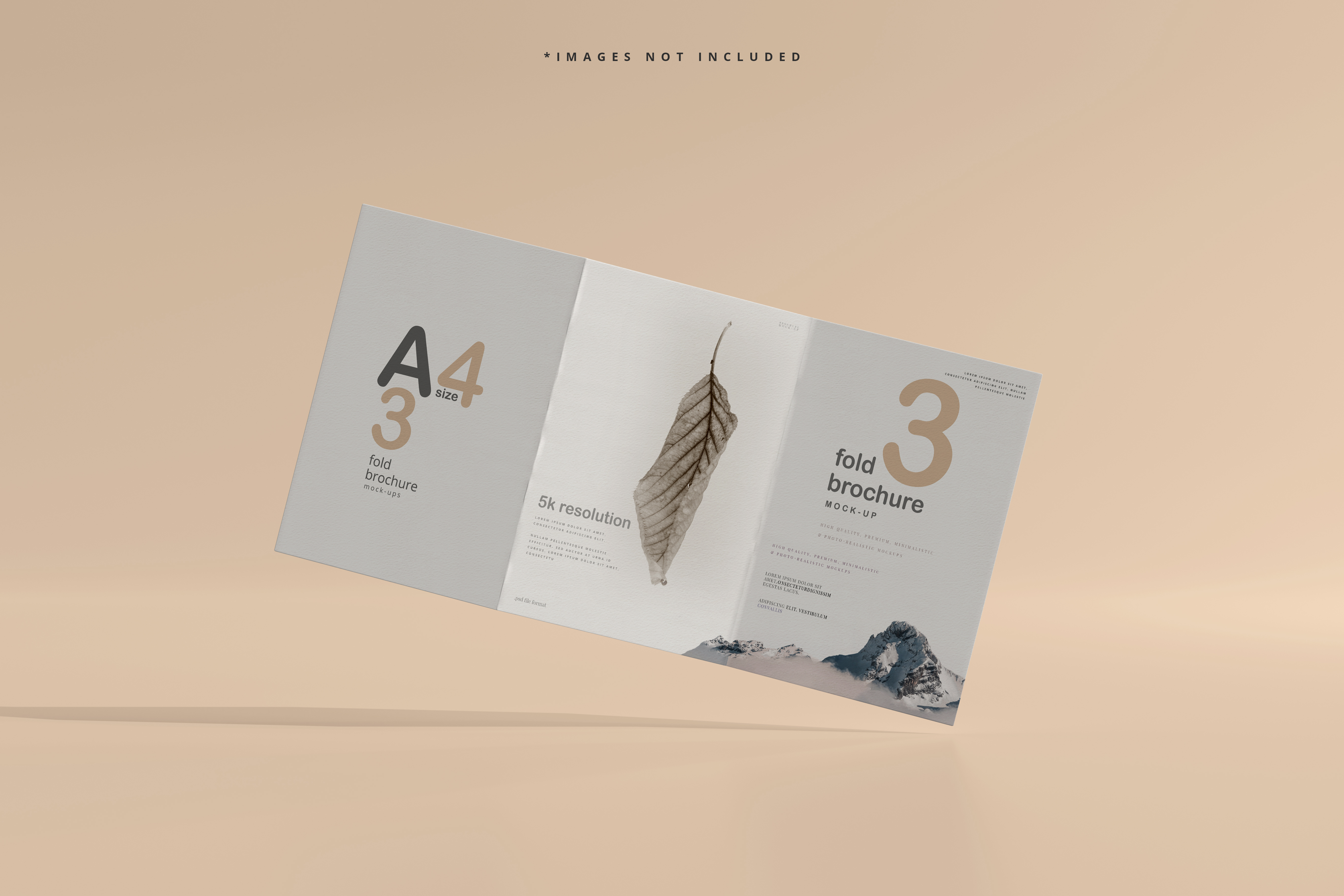 9款逼真A4三折页小册子设计贴图样机 A4 Size Four Fold Brochure Mockup