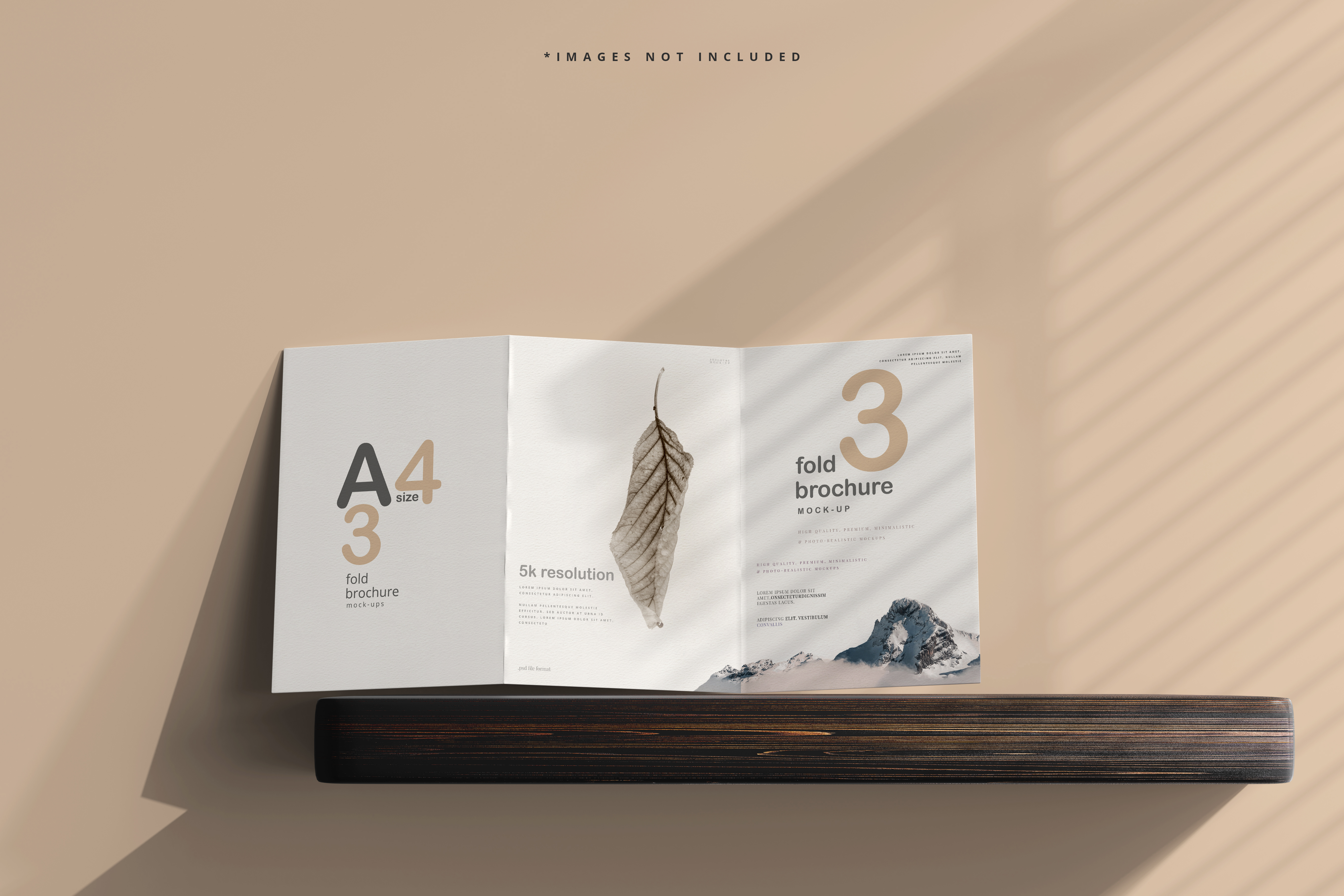 9款逼真A4三折页小册子设计贴图样机 A4 Size Four Fold Brochure Mockup