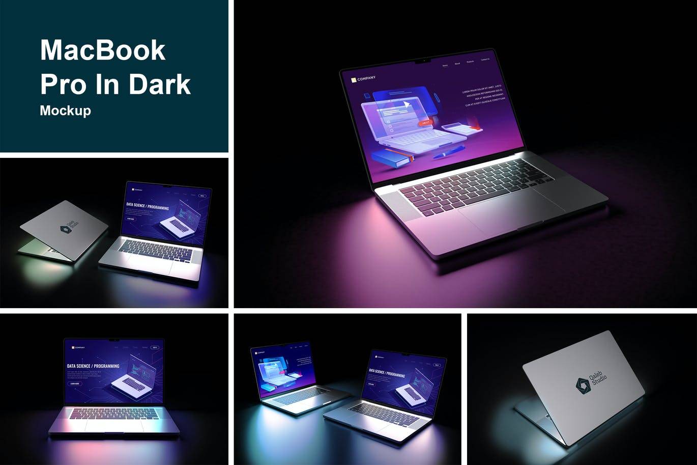 5677 暗色MacBook Pro苹果笔记本电脑PSD模型