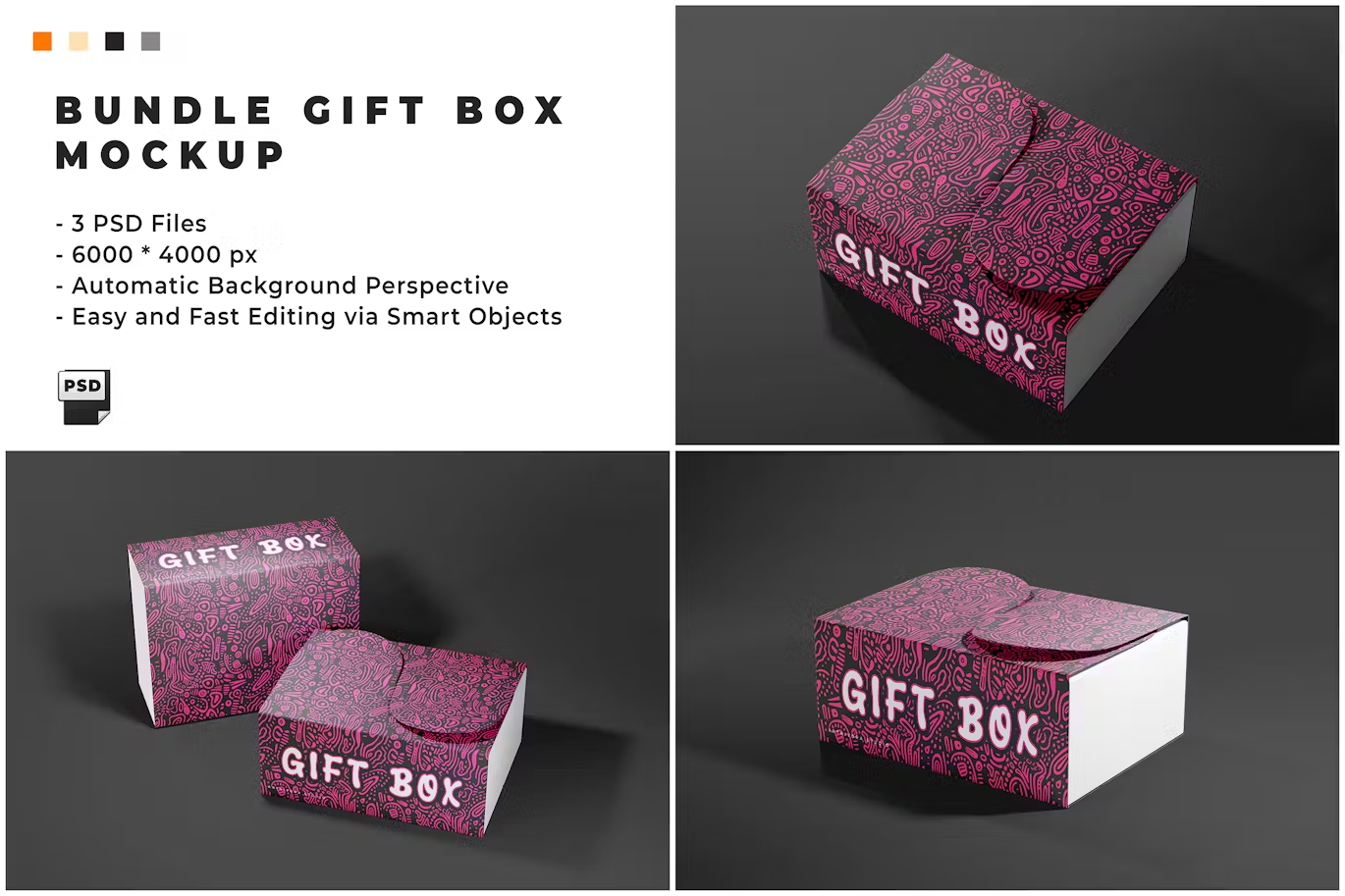 5808 捆绑礼盒模型 PSD样机-Bundle Gift Box Mockup