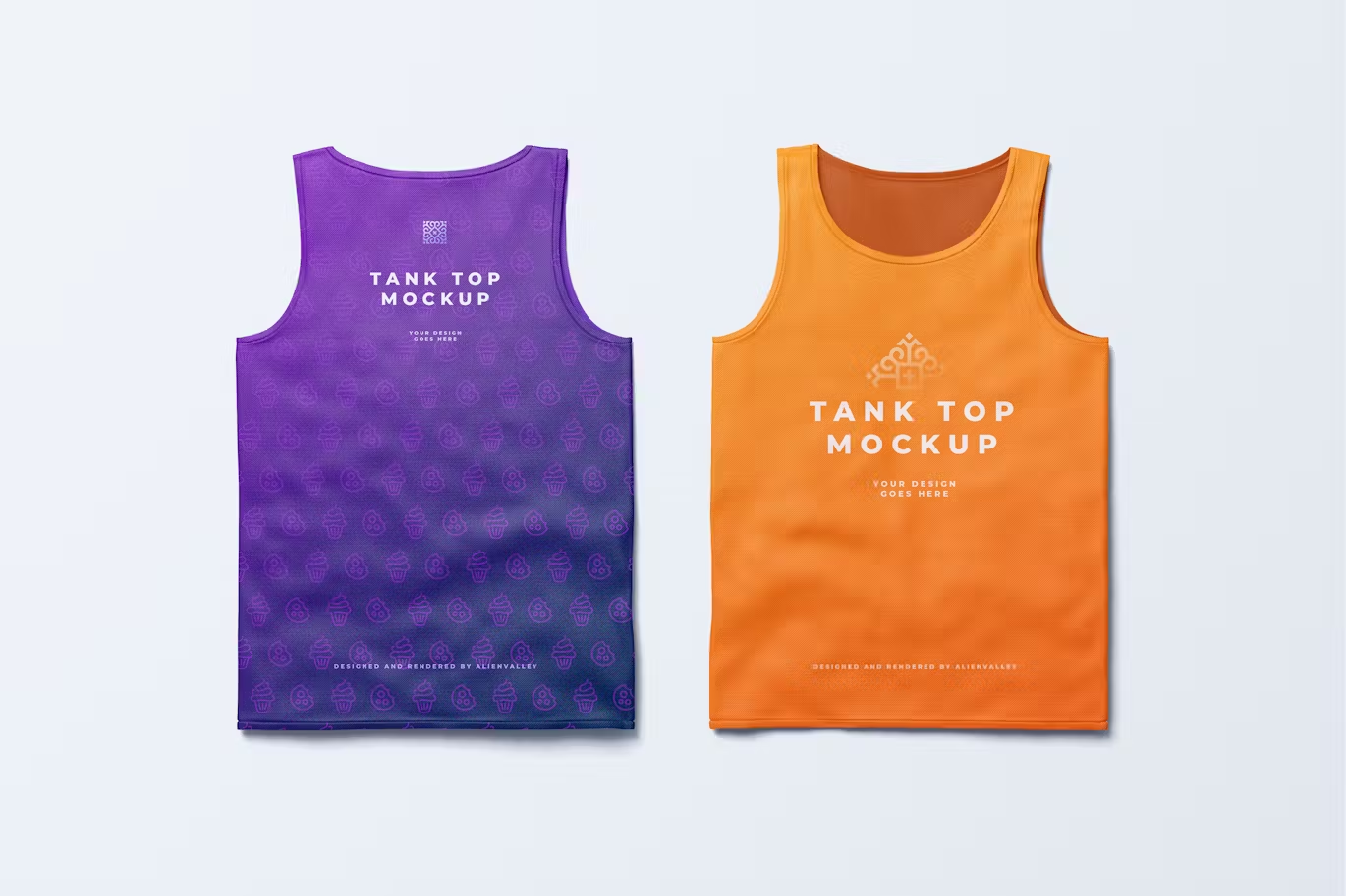 5809 创意设计背心前后视图PSD样机-Tank Top Mockup