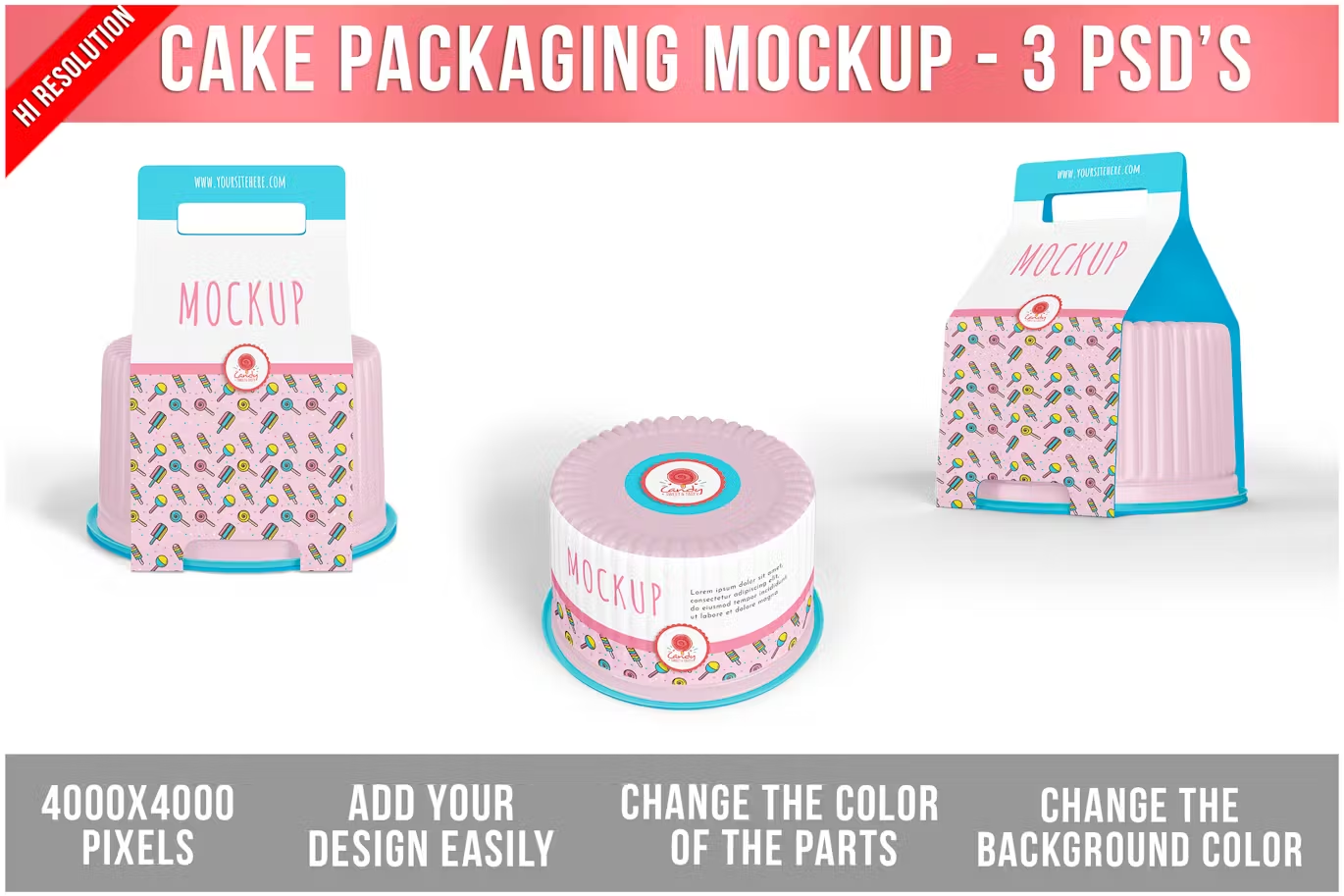 5821 创意个性化蛋糕包装样机-Cake Packaging Mockup