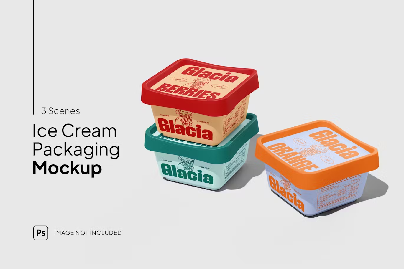 5831 多彩樱桃冰淇淋杯模型样机-Ice Cream Cup Mockup