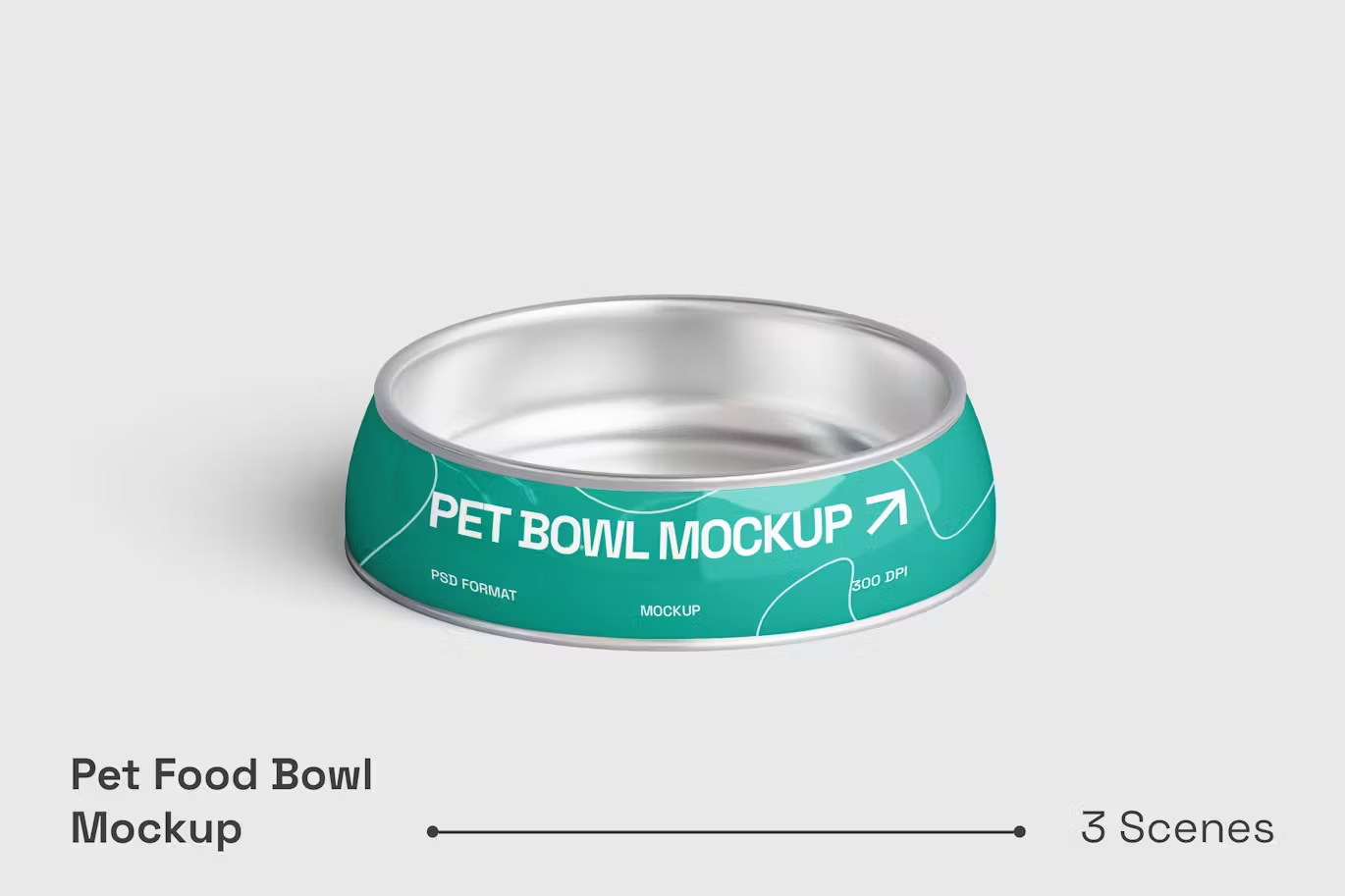 5847 高质量宠物食品碗模型样机-Pet Food Bowl Mockup
