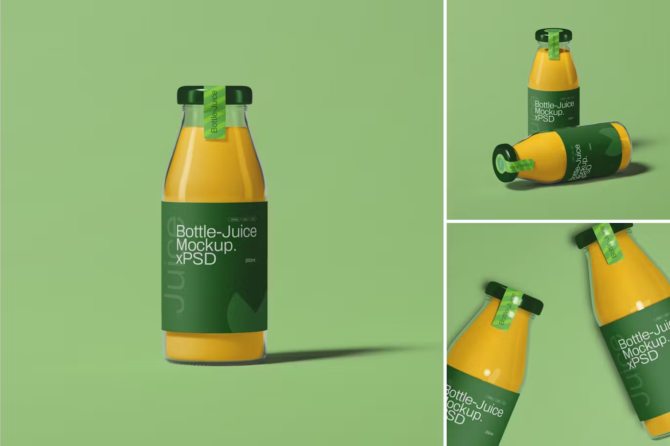 5872 高级玻璃罐果汁样机模板-Bottle Juice Mockup