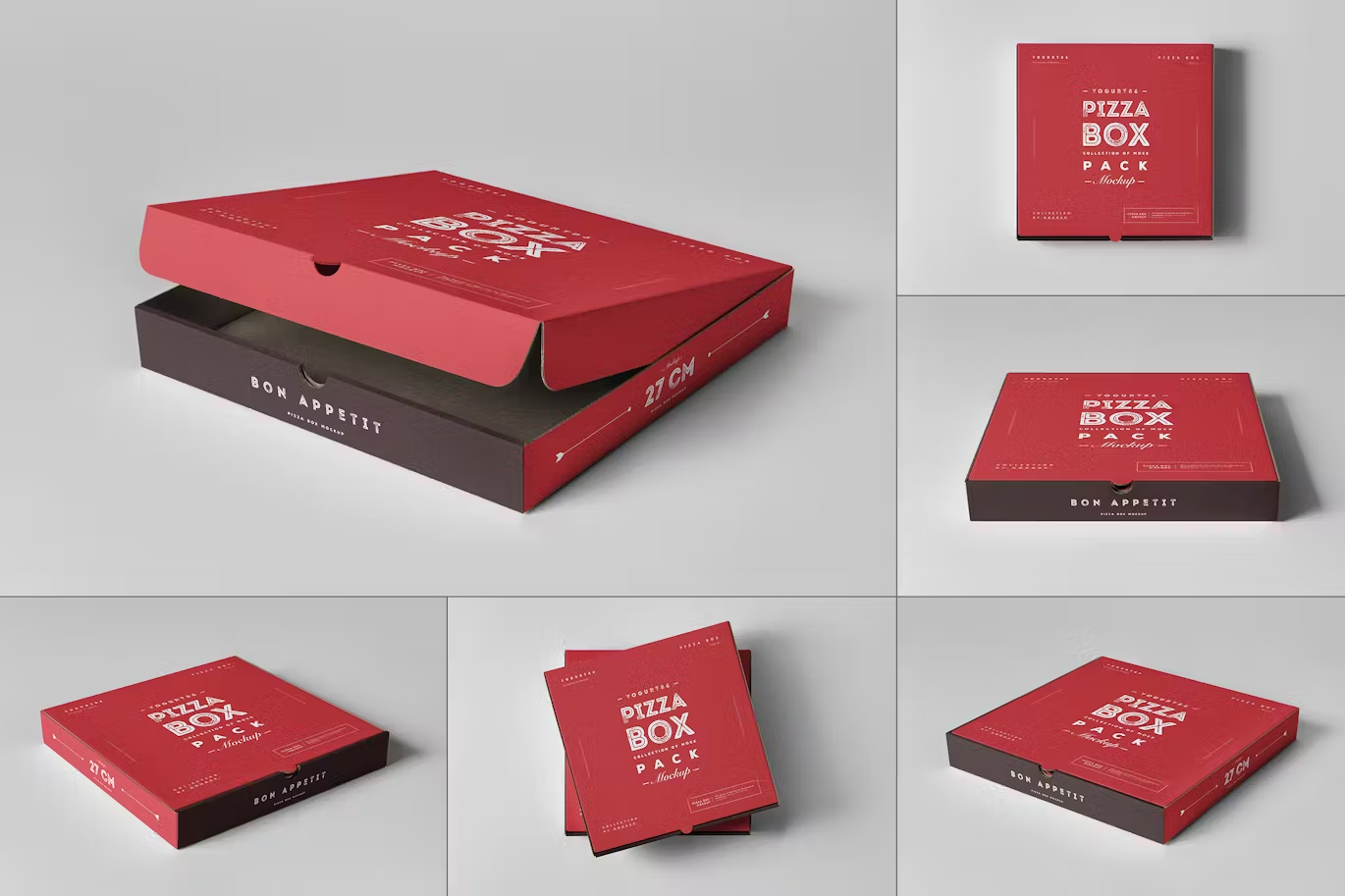 5894 高级效果披萨盒模型样机-Pizza Box Mock-up