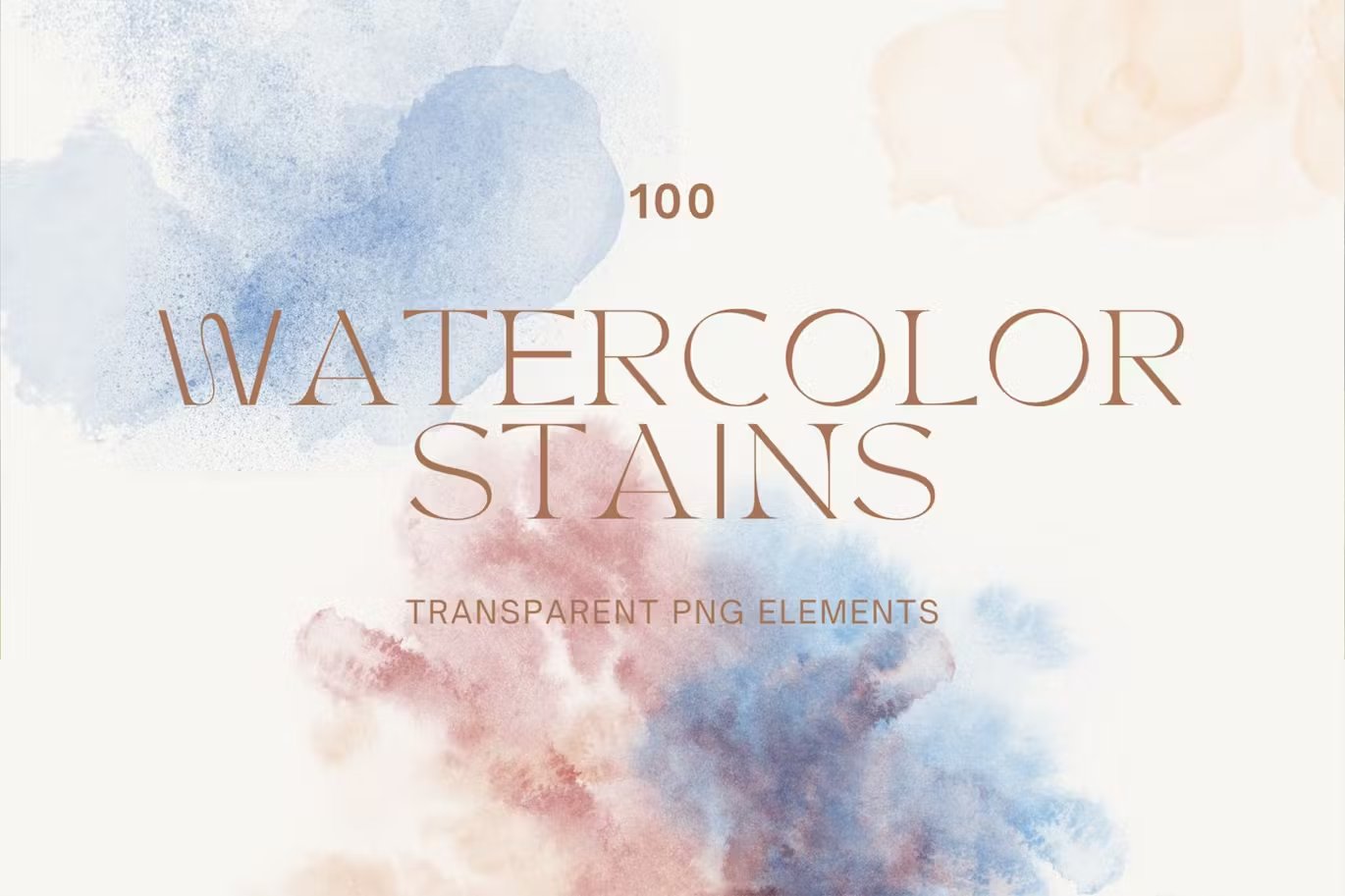 6061 多用途百变水彩抽象背景描迹设计素材-Watercolor Abstract Stains