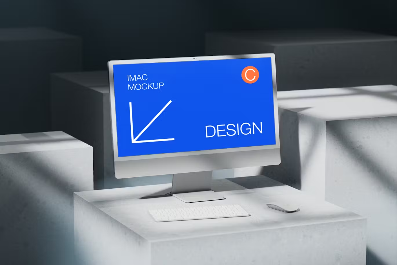 6105 3D展示iMac电脑屏幕模型PSD样机模板-iMac Screen Mockup