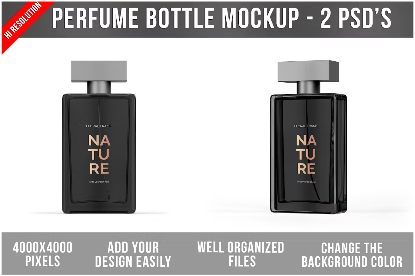 6147 香水瓶模型包装PSD样机素材-Perfume Bottle Mockup