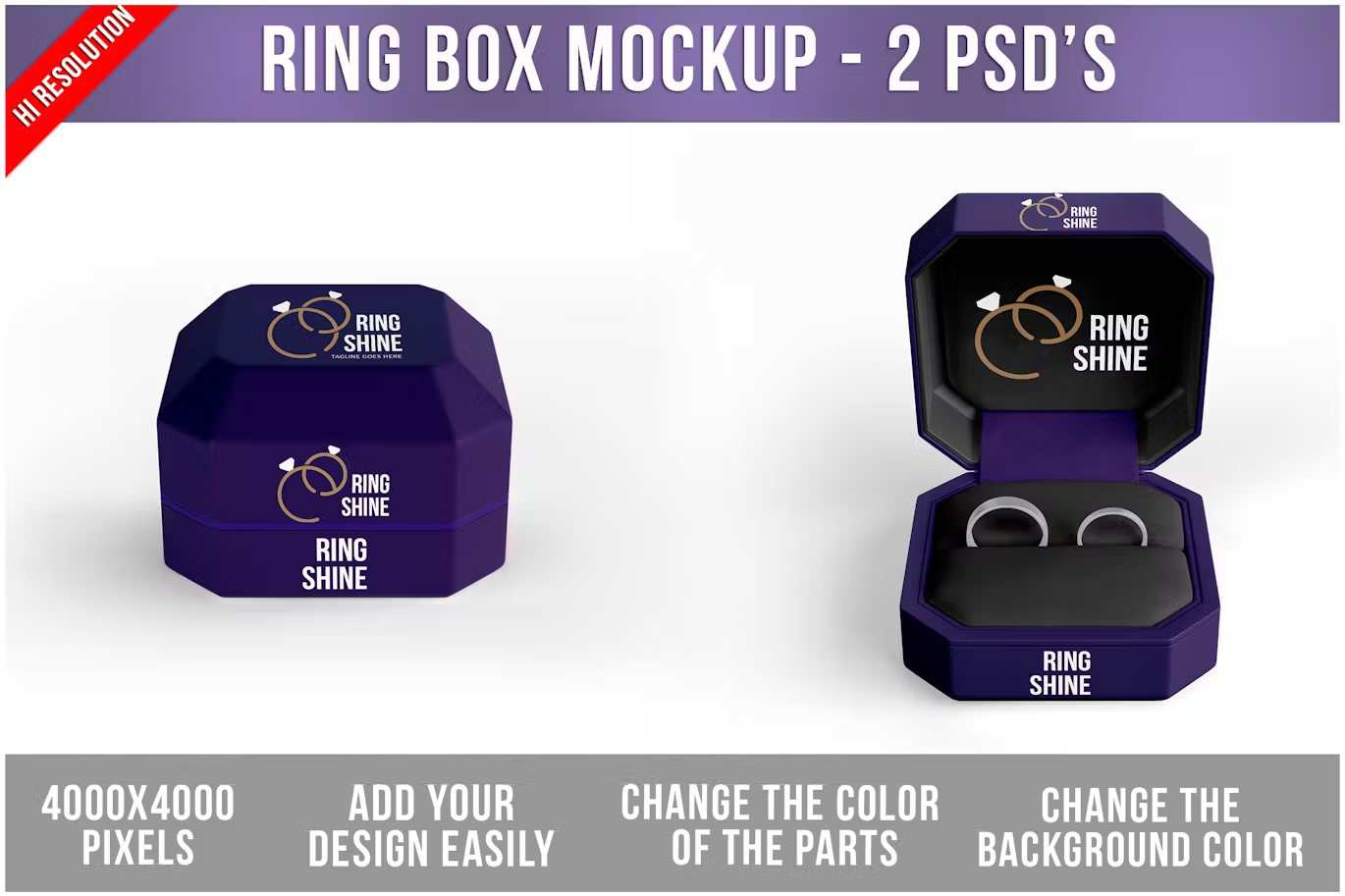 6151 高级感戒指盒模型设计样机-Ring Box Mockup