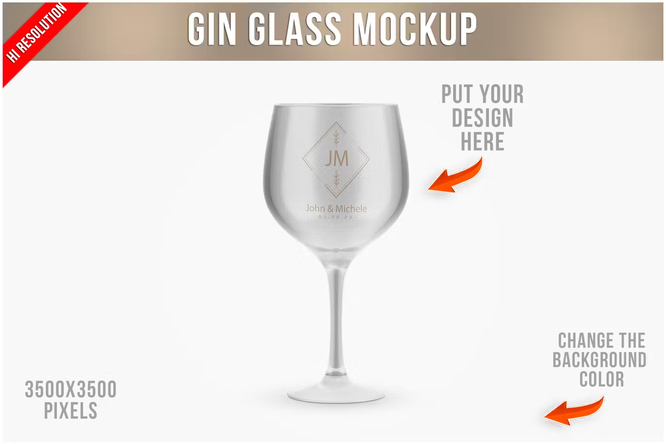 6154 高品质酒杯模型样机-Gin Glass Mockup