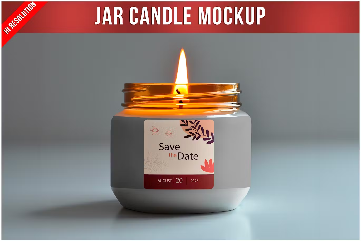 6155 高清玻璃罐装蜡烛模型样机-Jar Candle Mockup